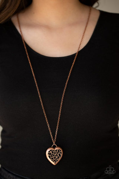Victorian Valentine Necklace__Copper