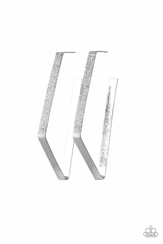 Way Over The Edge Earrings__Silver